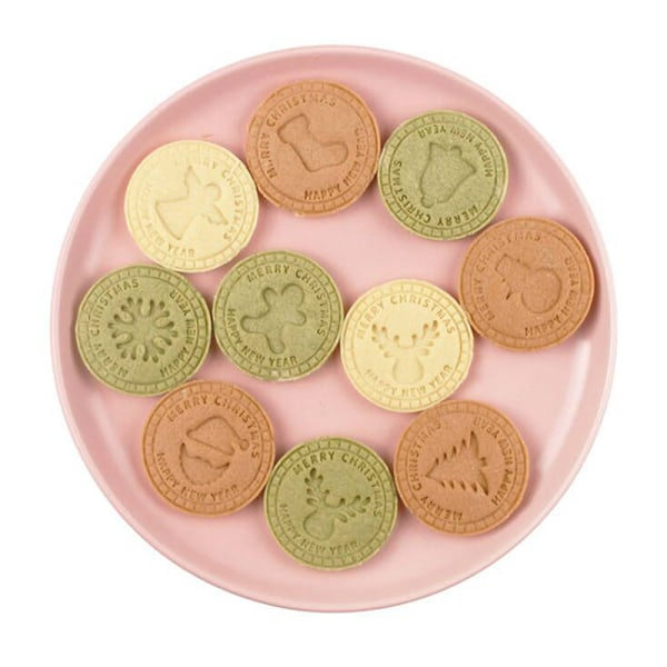9st God Jul Cookie ter Set Rund XMAS Tree Fondant Emb