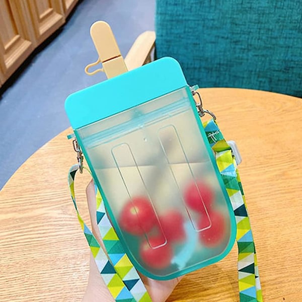300 ml Popsicle vannkrus med sugerør - Søt juicedrikkekrus perfekt for voksne