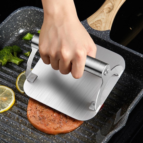 Smash Burger Press Burger Press Patty Maker Rustfritt stål Non Silver onesize Silver onesize