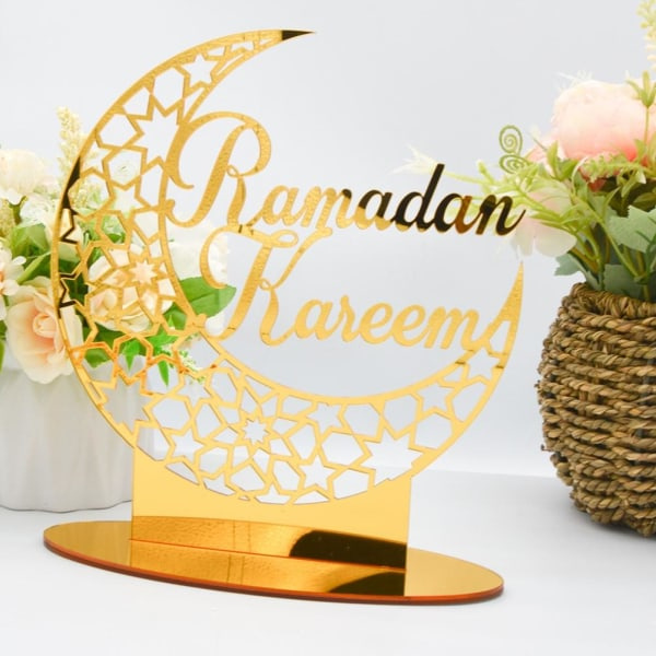 Eid Mubarak Akrylpynt Ramadan-dekorasjoner for hjemmemuslimske festartikler Eid Ramadan-presentatør