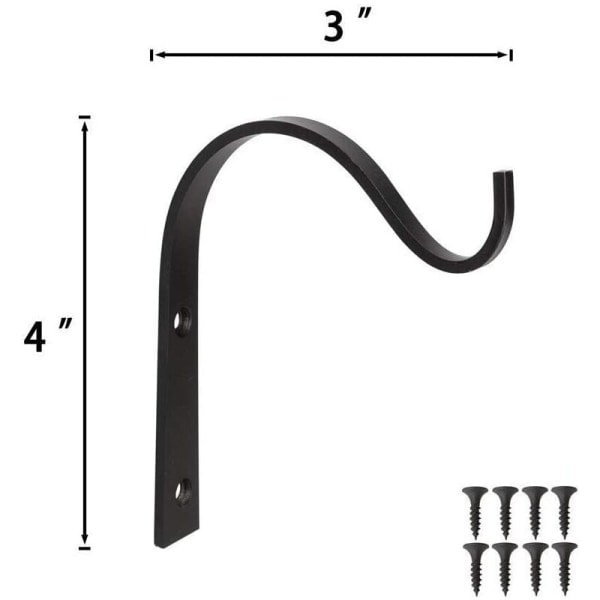 10 stk. jernvægkroge - kraftige dekorative metalophæng til ophængning af lanterneplanter, fuglefoder, frakke, indendørs og udendørs, rustik boligindretning