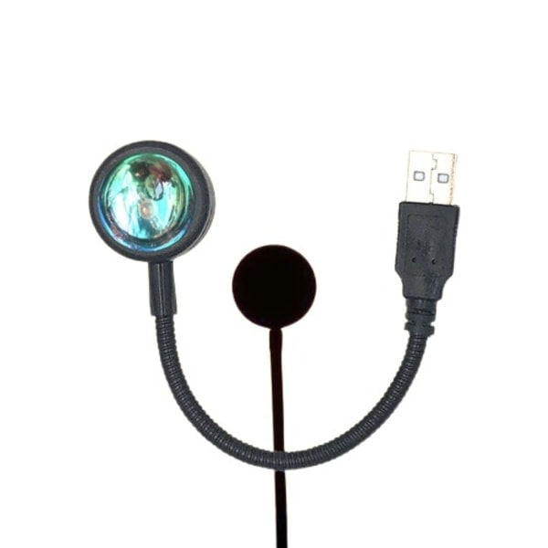 USB Solnedgangslys Mobiltelefon Selfie Lys LED Regnbue Neon Natlys Projektor zdq