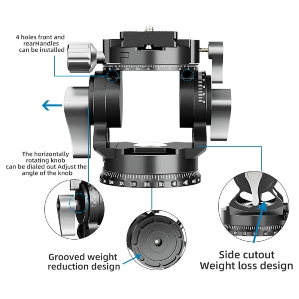 DT02RS Panoraamakameran jalustapää Hydraulinen nestevideon vaimennuspää Lintujen tarkkailuun Vedio Monopod null - DT03SS