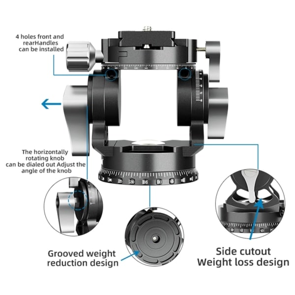 DT02RS Panoramisk kamera stativhoved hydraulisk væske videodæmpningshoved til fuglekiggeri Vedio Monopod null - DT03SS