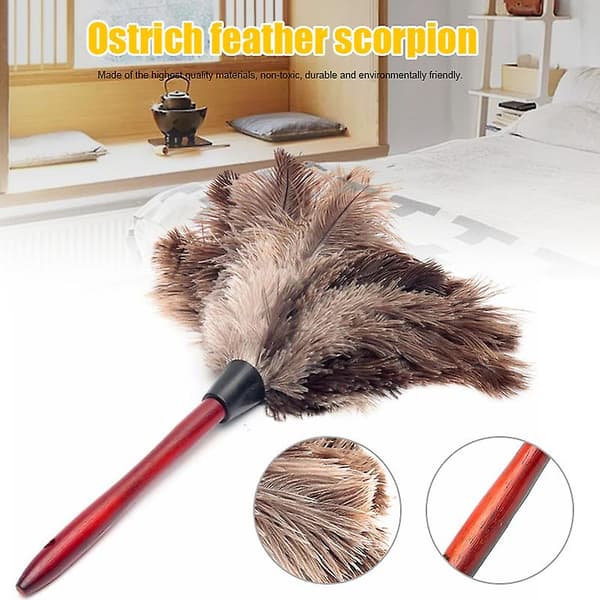 Antistatic Duster Feather Brush Dust Cleaning Tool with Wooden Handle