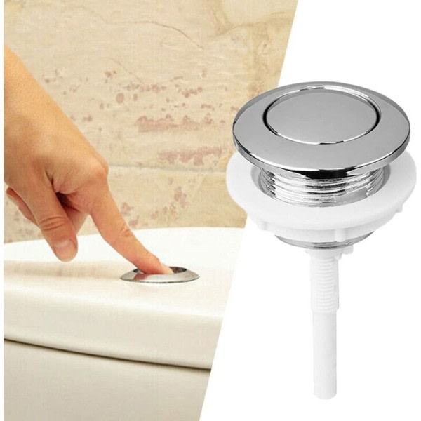 Toalettknappen, 38 mm trykknapp for bad og toalett - Vannbesparende enhet - Passer for toalettcistern