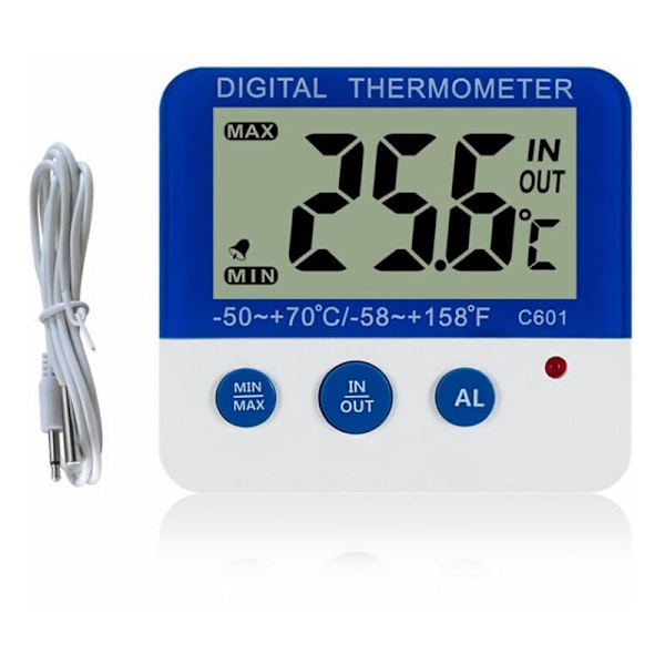 Digitalt kjøleskapstermometer med alarm og maks/min temperatur Lettlest digital LCD