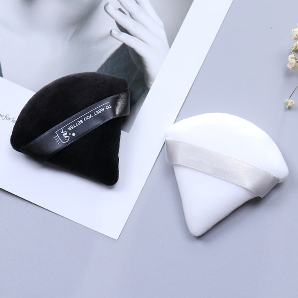 Mini Triangle Velvet Facial Face Puff Kosmetisk Makeup Bomuld Sa Hvid One Size White One Size