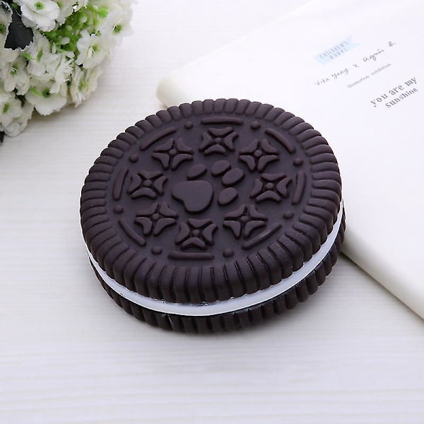 Oreo-formad interaktiv tuggleksak för hund med ljud, hållbart gummi för tandrengöring, lätt att rengöra