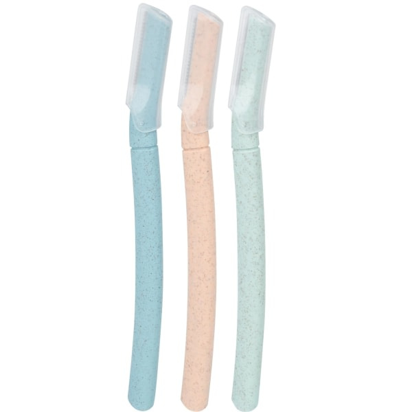 Ansiktsrakhyvlar för kvinnor 3-pack Set Eyebrow Razor Shaper Ögonbrynstrimmer Ansiktshår Peach Fuzz Remover (färgad)