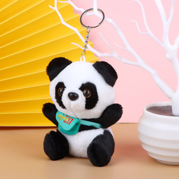 12CM National Treasure Panda Plyschleksakshänge stoppad docka Ke