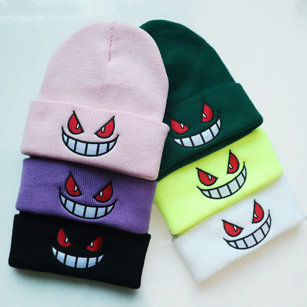 CDQ Beanie Stickad Mössa Varm Slouchy Gengar Vinter Manschett Termisk Lila