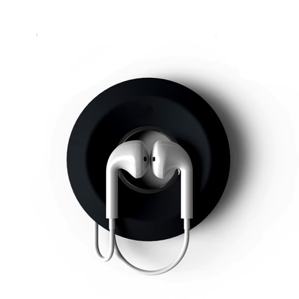 2st magnetisk kabellindning, case, silica gel donut hörlurar kabelupprullare svart black