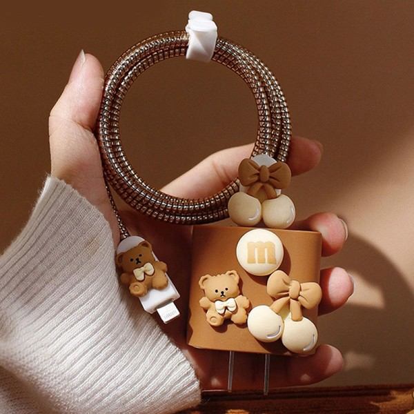 IPhone13 ja Cartoon 3D Little Bear Girl IPAD PD20W Lataus USB P A4