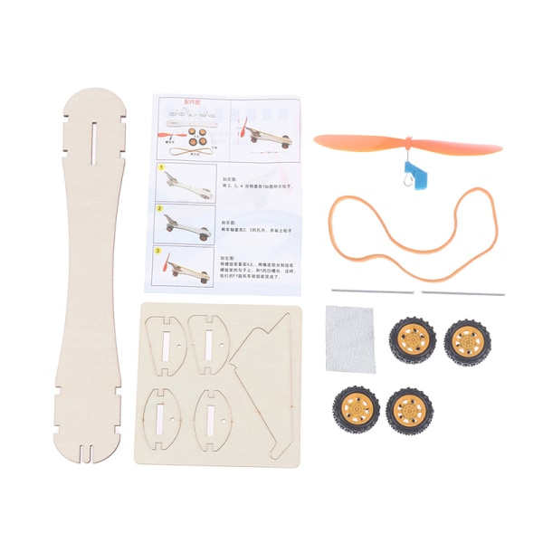 STEM-lelu Gummiband Power Car -kokoonpanolelu, opettavainen tiede, valkoinen, yksi koko White one size
