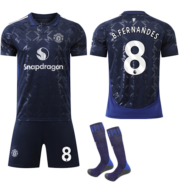 Man Utd Bortedrakt Barn 2024-25 Størrelse 8 Bruno Fernandes Drakt No.8 B.Fernandes XL