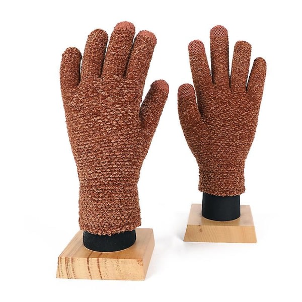 Stickade handskar "pekskärmshandskar dam, varma stickade handskar" (2 par)(terrakotta) Terracotta