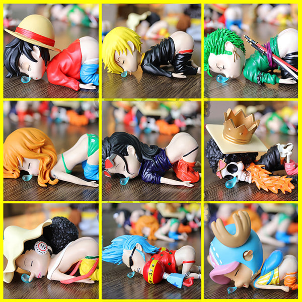 1. One Piece Sjov Sove Luffy Zoro Nami Sanji per Action Figur D one size D one size