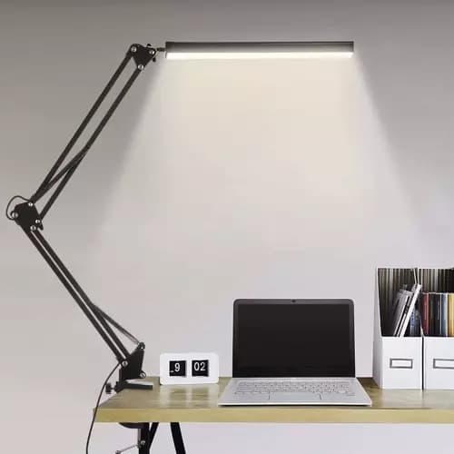 Skrivebordslampe med arm - LED bordlampe