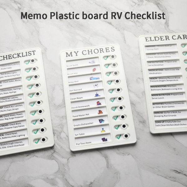 Memo Plast Board Chore Chart Återanvändbar checklista Dagsplanerare 1 1