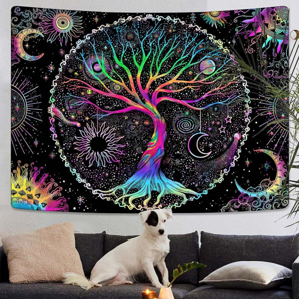 Livets träd Gobeläng Färgglad Gobeläng Andlig Gobeläng Galactic Space Gobeläng Sovrums Gobeläng Estetisk Gobeläng (50 x 60 tum)