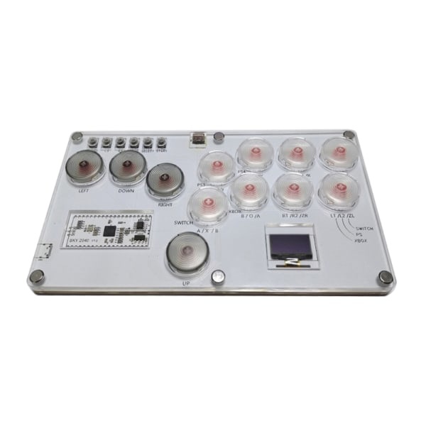 Hållbar Mekanisk Knappspelkontroll Fight Stick Passar för PC Arcade Keyboard Transparent grå och