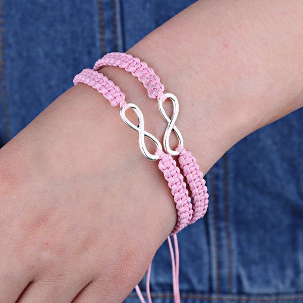 Infinity Venskab Armbånd - 2 stk, håndlavede flettede