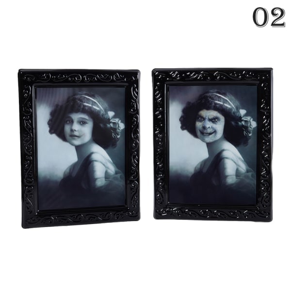 3D Spøkelsesbilde Fotoramme Utbyttbar skrekkportrettbilde Ha 02 onesize 2 onesize