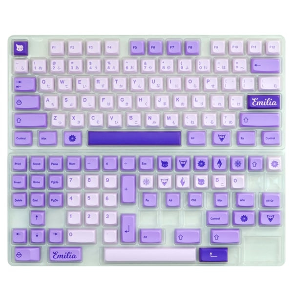 Novelty Dye Sub Keycaps PBT Lila Tangenter för 134 Tangenter XDA Profil Mekanisk