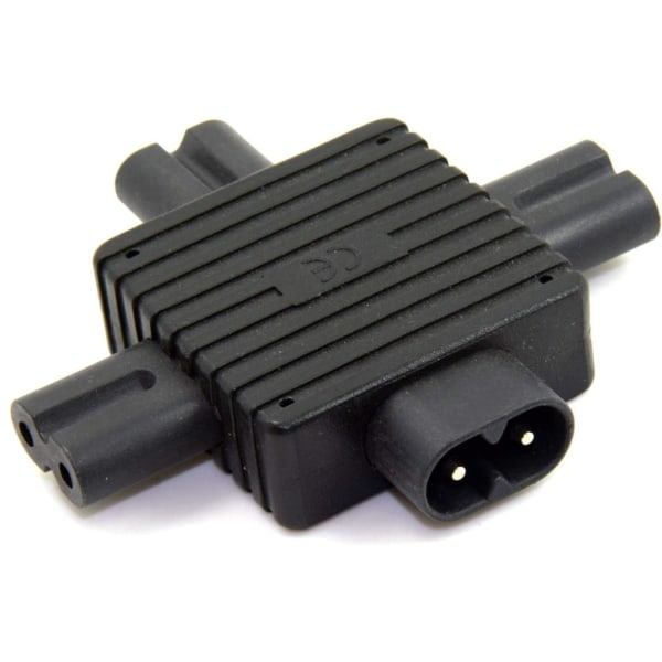 IEC320-C8 urosliitin IEC320-C7x3 naarasliittimen sovitin PDU-palvelimeen 2-napainen liitin Virta