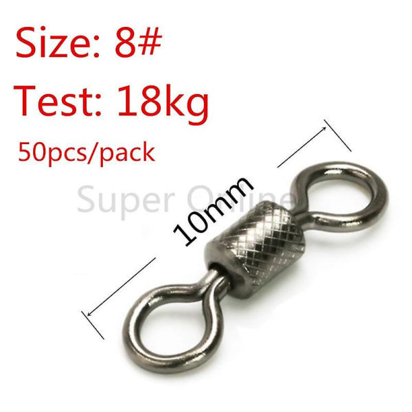 50 st Kullagersvängar Fiske Snap Connector Med Säkerhetssnäpp Utomhus Camping Resa