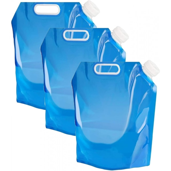 3-pack vattenpåsar, 10L vattenbärare, hopfällbar dricksvattenbehållare, vattenpåse, nödtillbehör