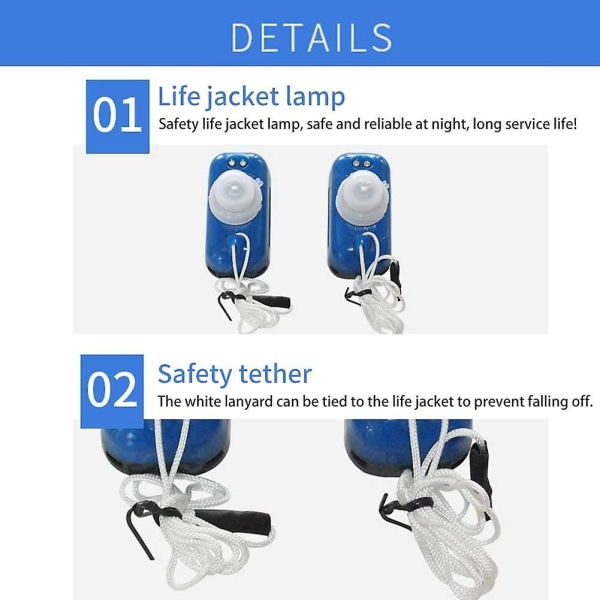 flytväst LED-ljus, plast flytväst automatiskt ljus,