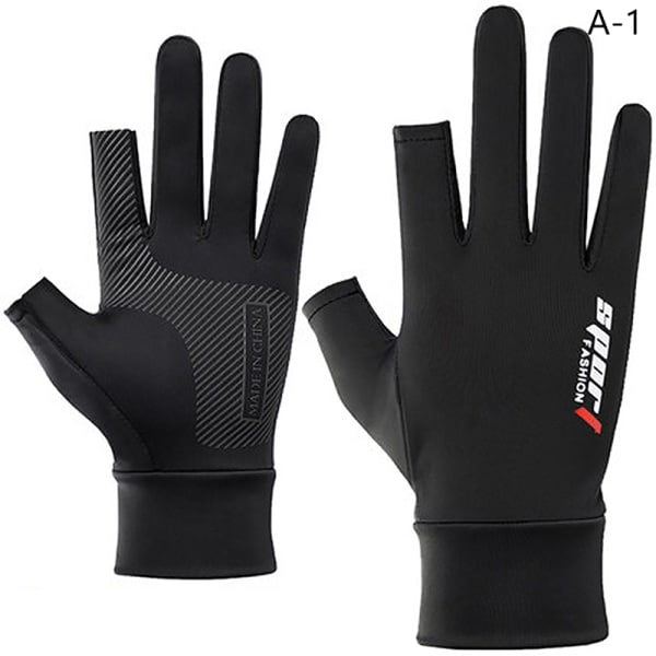 Läckage Två-Finger Handskar Sommar Tunna Andas Anti-Wear Spor black B black B