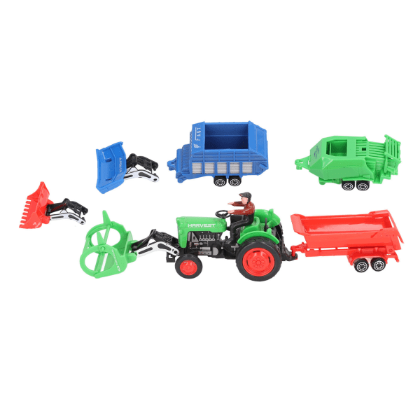 1:48 Traktorleksaksmodellsats Vagnarhuvud Verktygslegering Dra tillbaka Klassisk lantbruksfordonleksak Modell Grön