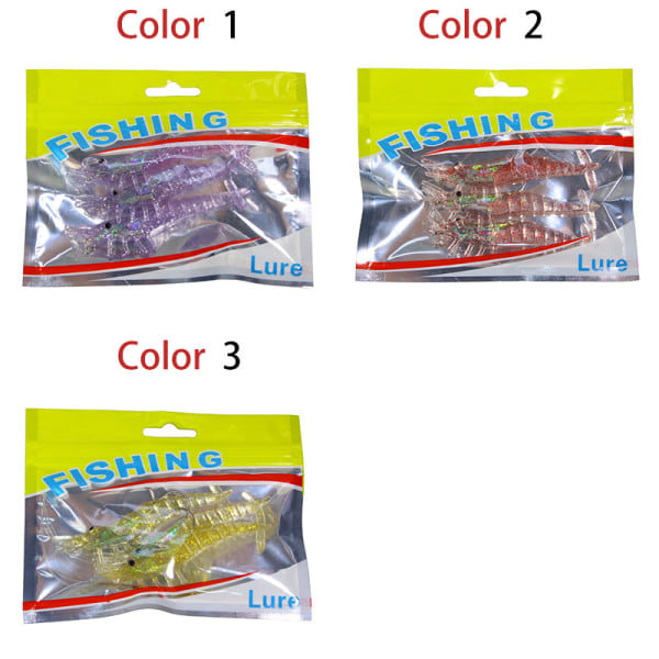 4 stk. Forudstykkede Fiske Lopper med Krog, Soft Baits Pool Bedst til Bas, Spinner Baits, Bas, Ørred, Krabbe, Wall Eye