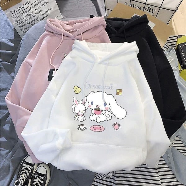 Sanrioed Plush Kids Hoodies Anime Cinnamoroll Cartoon Clothes Baby Boys Girls Sweaters Pullovers Tops Coat Gift 140 NM-4HJKL