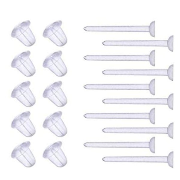 100 st 3 mm osynliga plastörhängen Tomma stift Stud Tiny Head Fynd Gör-det-självtillbehör Baksida Earnuts Pad Nickelfri