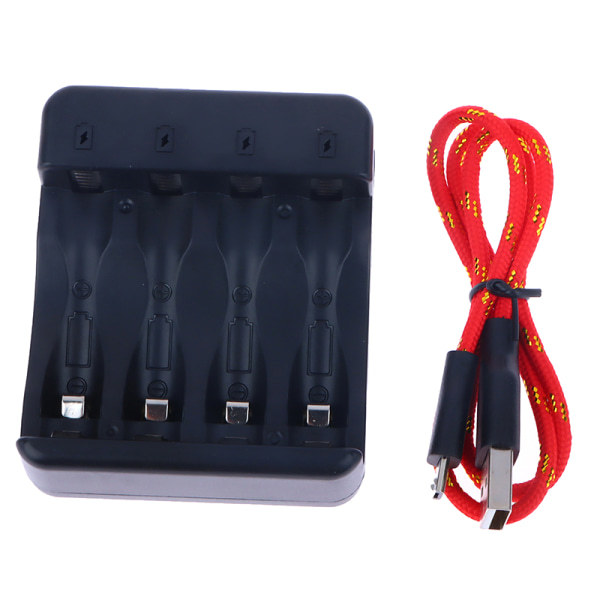 4-slots Smart Ni-Zn batterilader Indikator Opladningskabel Sma Black