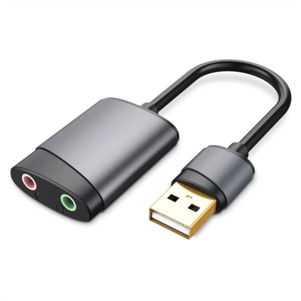 USB ekstern stereolydkort 3,5 mm USB-adapter USB til mikrofonhøjttaler Lydudstyr til Mac-book PC Laptop