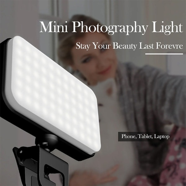 Bærbar Mini Selfie Fill Light Genopladelig 3 Tilstande Justerbar A