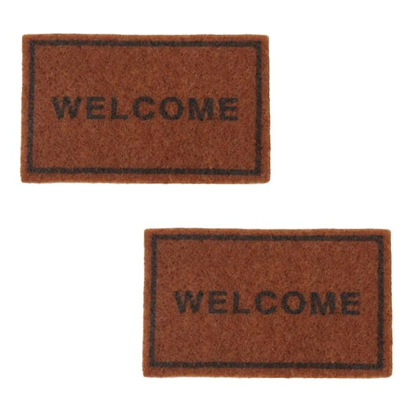 2 stk Minimatte Modell Kreativt Hus Dekorativ Matte Scenlayout Rekvisita Brun（6.2X3.9CM，Brun）