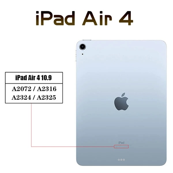 Deksel for Apple iPad Air Pro 9.7 10.5 10.9 11 2020 2021 2022 5:e 6:e 7:e 8:e 9:e 10:e generasjons mjuka silikonsvarta skal iPad Air 4