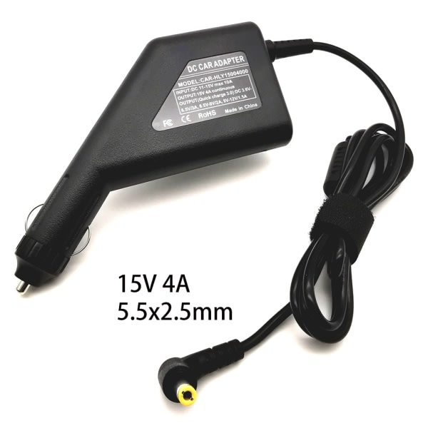 Strømadapter for likestrøm, strømforsyning for bærbar PC, QC3.0 USB 4A 15V 5,5x2,5 mm for strømledning for bærbar PC-adapter