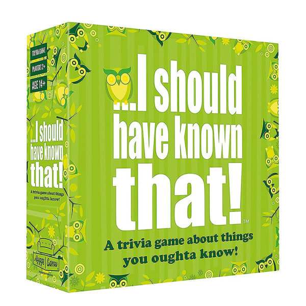 Det borde jag ha vetat! Ett triviaspel om saker du borde veta! Spela kortspel! Idealiska juontaja