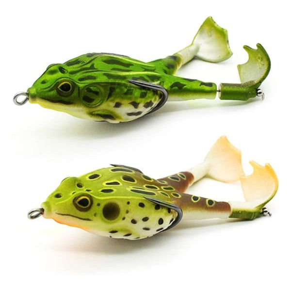 Dobbel propellerfrosk mykt drag silikon fiskedrag gummi