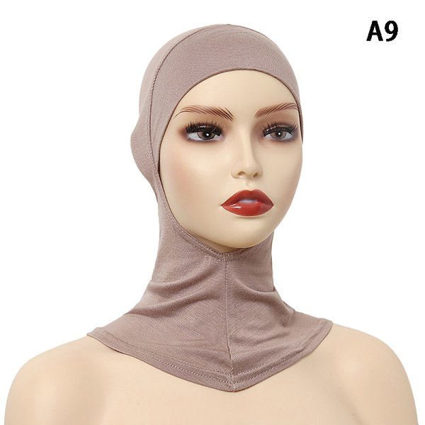 Enfärgad undersjal Hijab-mössa Justerbar Stretchy Turban Ful A9 ONESIZE A9 ONESIZE