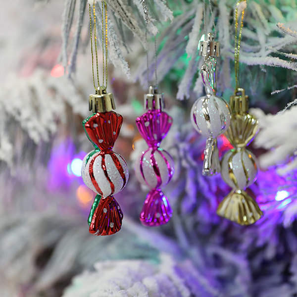 6 stk/kartong godteri form hengende ornamenter juletre DIY Ornam Rød onesize Red onesize
