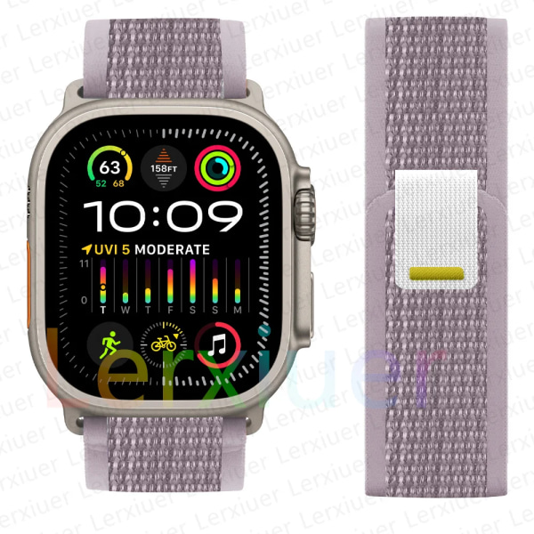 Trailrem til Apple Watch Ultra 2 band 49mm 44mm 45mm 40mm 41mm 38mm 42mm 45 44 mm armbånd iWatch series 8 9 7 6 5 3 se smoke purple smoke purple 38 40 41mm