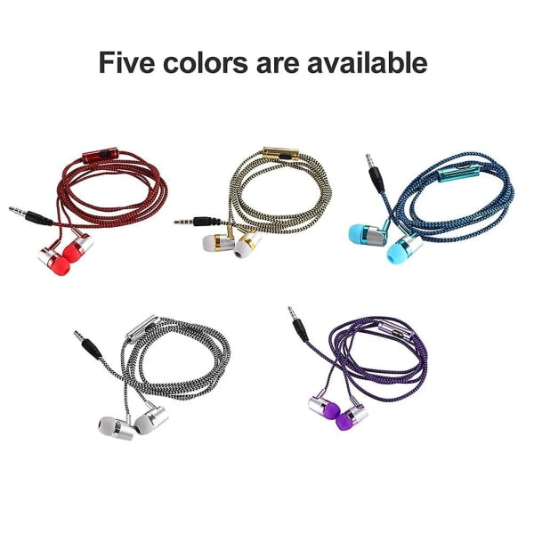 3,5 mm kablede in-ear stereo musikkhodetelefoner Høretelefoner med mikrofon for smarttelefon